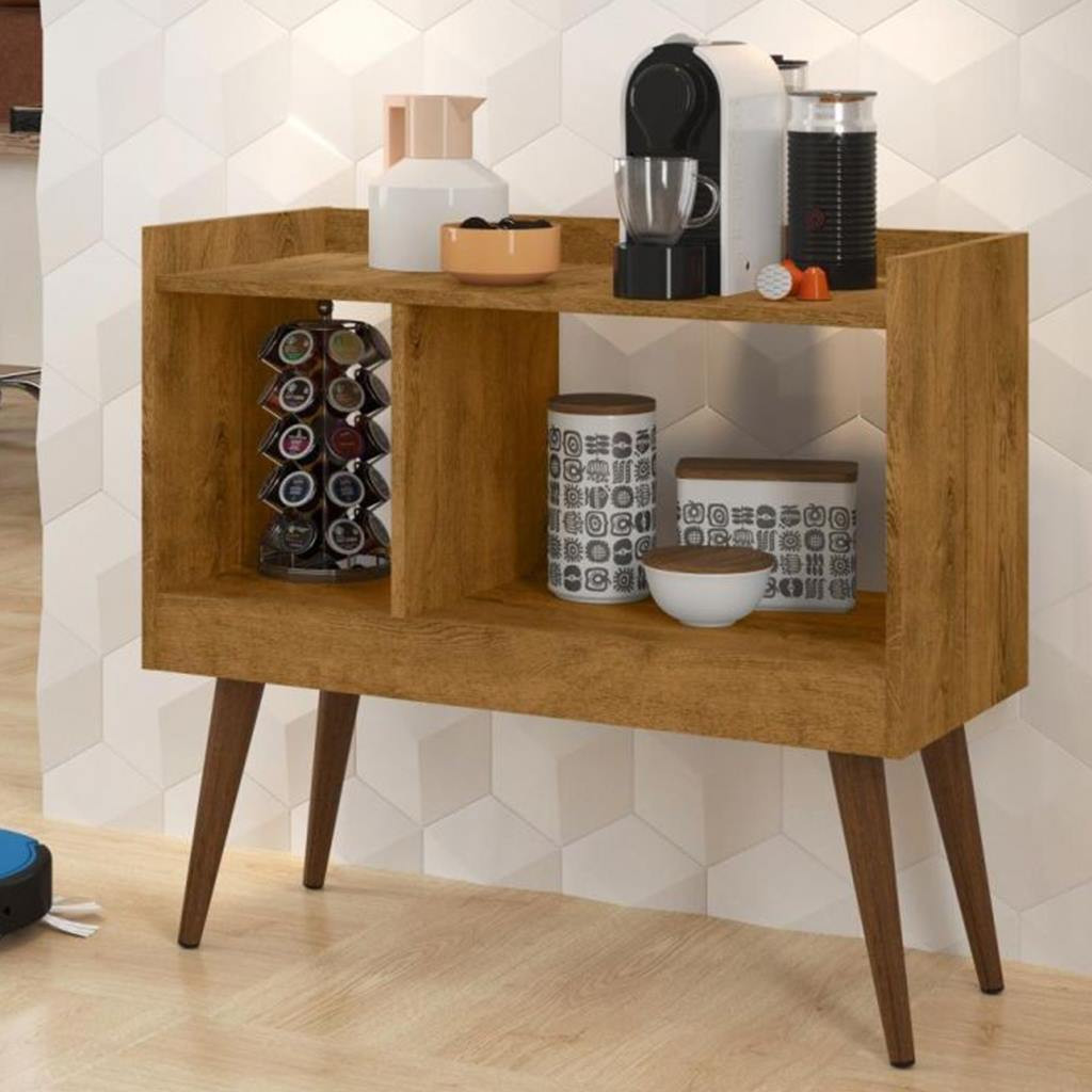 Mdf and Beech Wood Coffe Corner Brown - 90x90x35 cm
