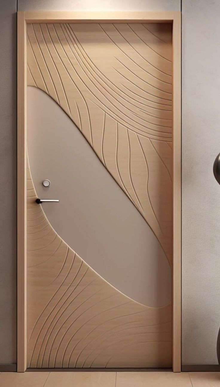 قشرة ارو طبيعي  mdf باب خشبي