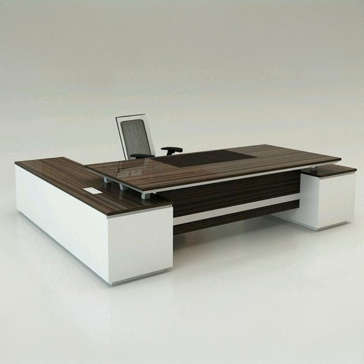 Manger Office desk Wight & dark brown